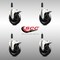 Service Caster 5 Inch 316SS Soft Rubber Swivel 7/8 Inch Expanding Stem Caster Set Lock Brake SCC-SS316TTLEX20S514-SRS-78-4 - alternate 2
